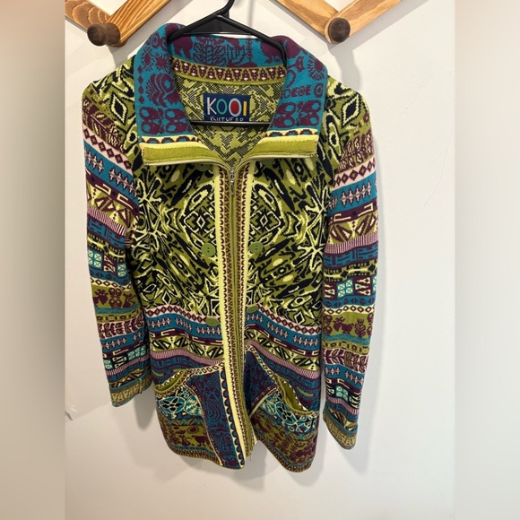 LIKE NEW- KOOI KNITWEAR - 100% cotton Zip Up Sweater - Picture 1 of 12
